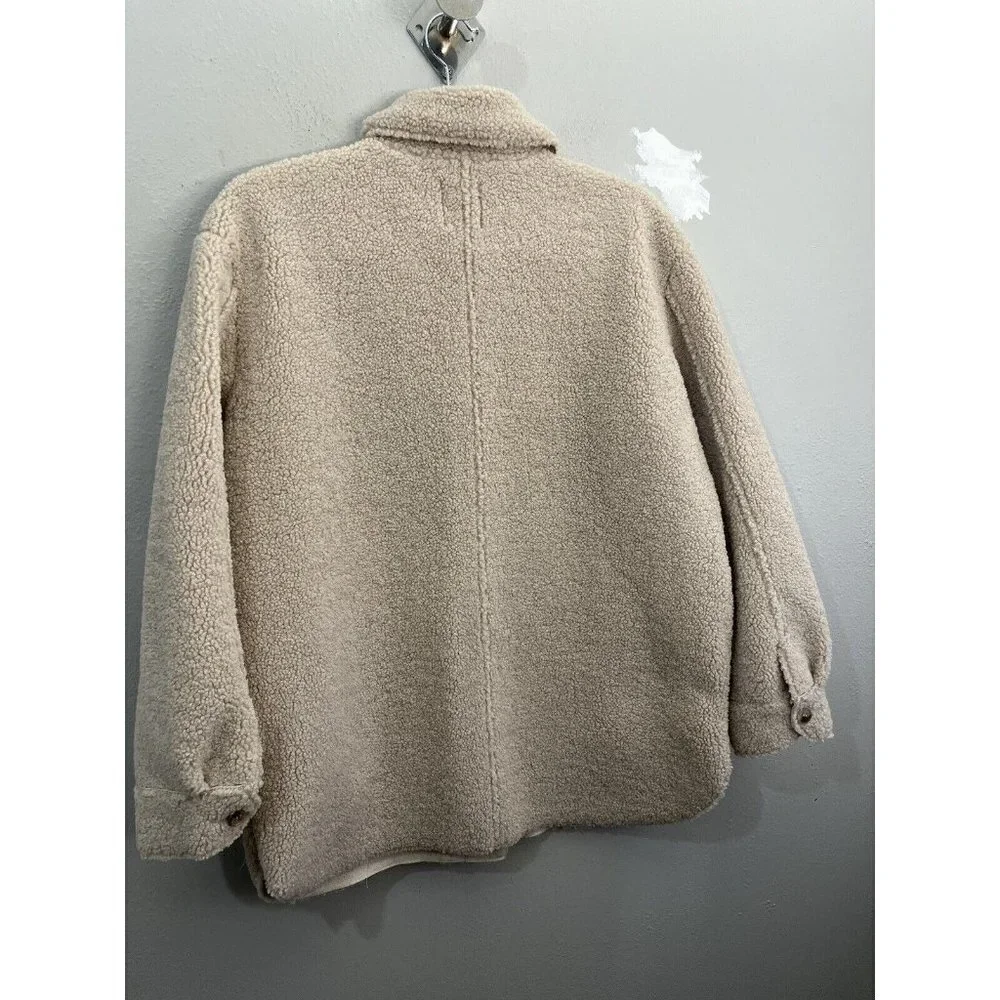 Joie Sherpa Teddy Faux Fur Jacket Size Medium Tan